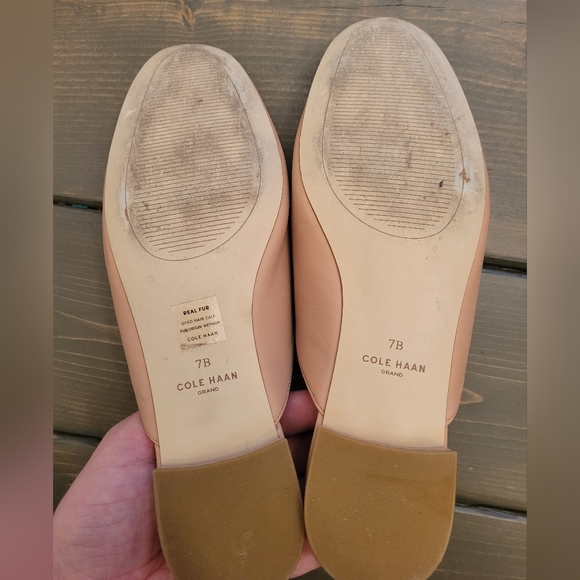 Cole Haan real fur leopard print mule slide size 7 - Picture 7 of 7